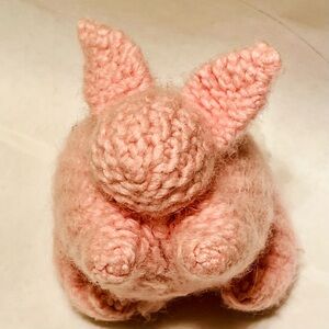 ⭐️Handcrafted crochet Pink Bunny Plush Toy